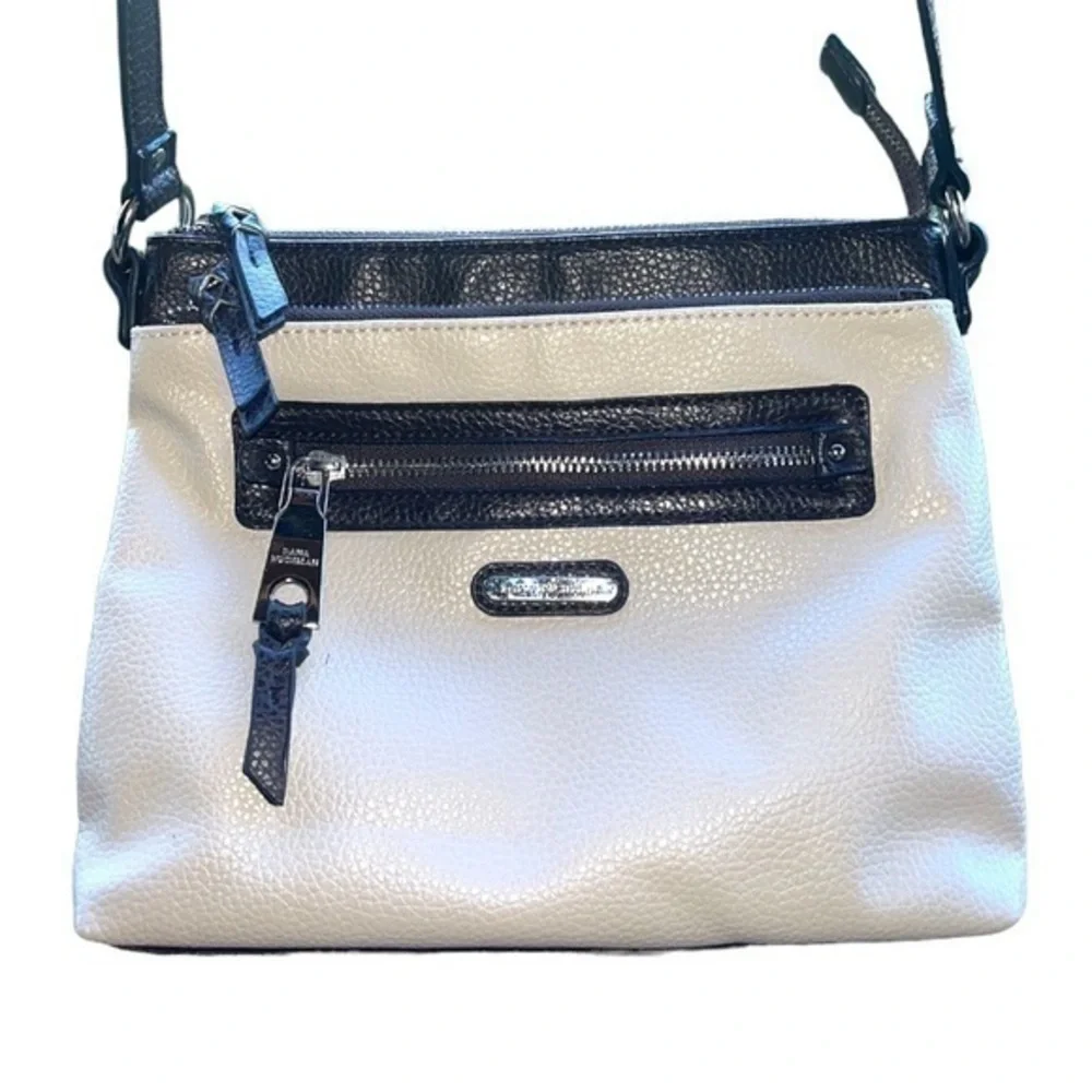 Dana Buchman Faux Leather Crossbody Bag White & Black